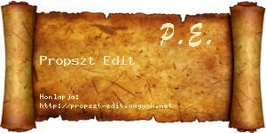 Propszt Edit névjegykártya
