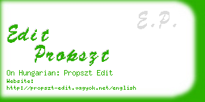 edit propszt business card